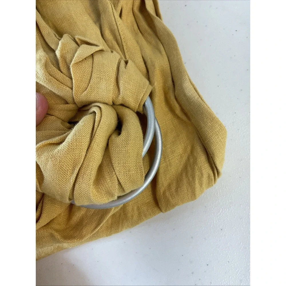 Sakura Bloom Ring Sling 100% Linen Gold with Silver Rings Made in USA